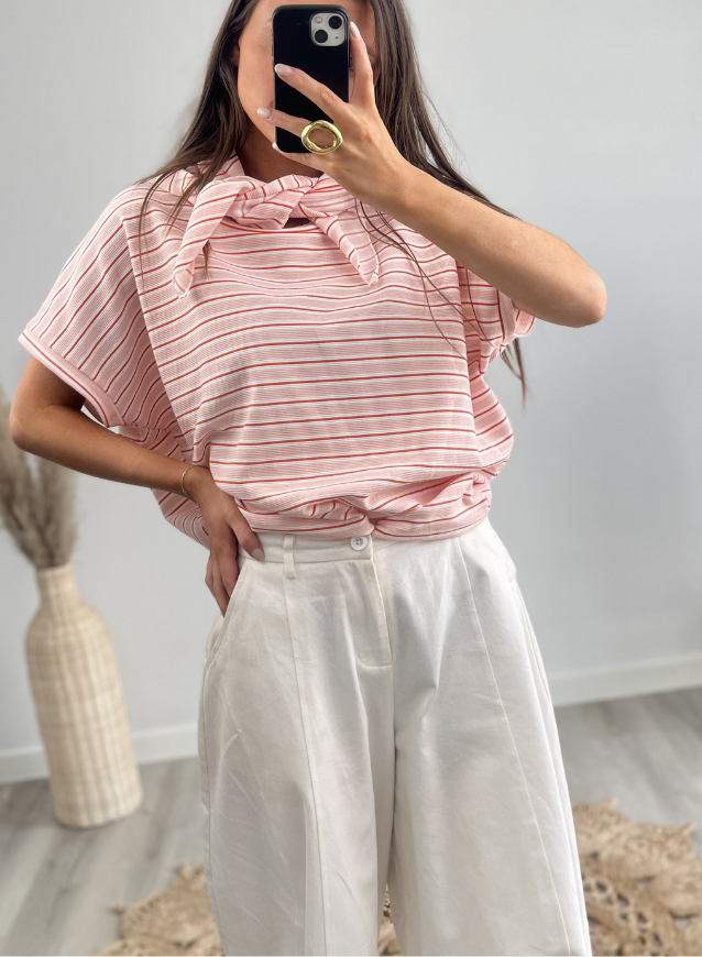 T-shirt roze incl. sjaaltje