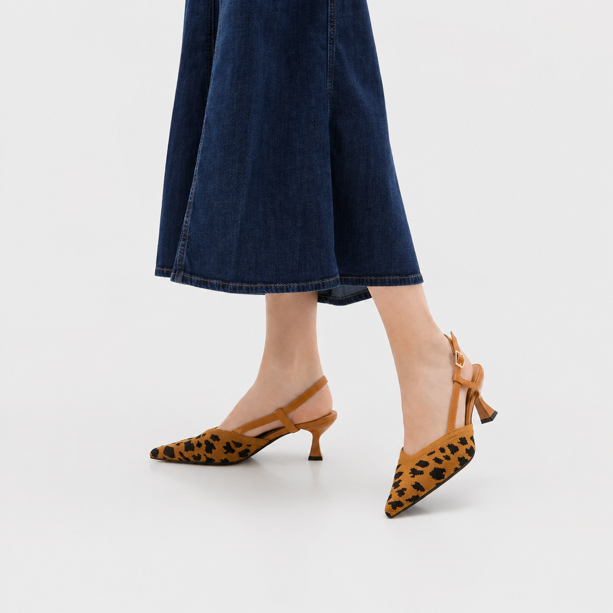 Luna | Slingback Kitten Heel Leopard