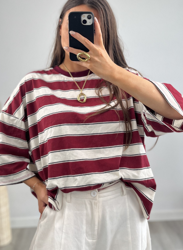 Striped Shirt Bordeaux