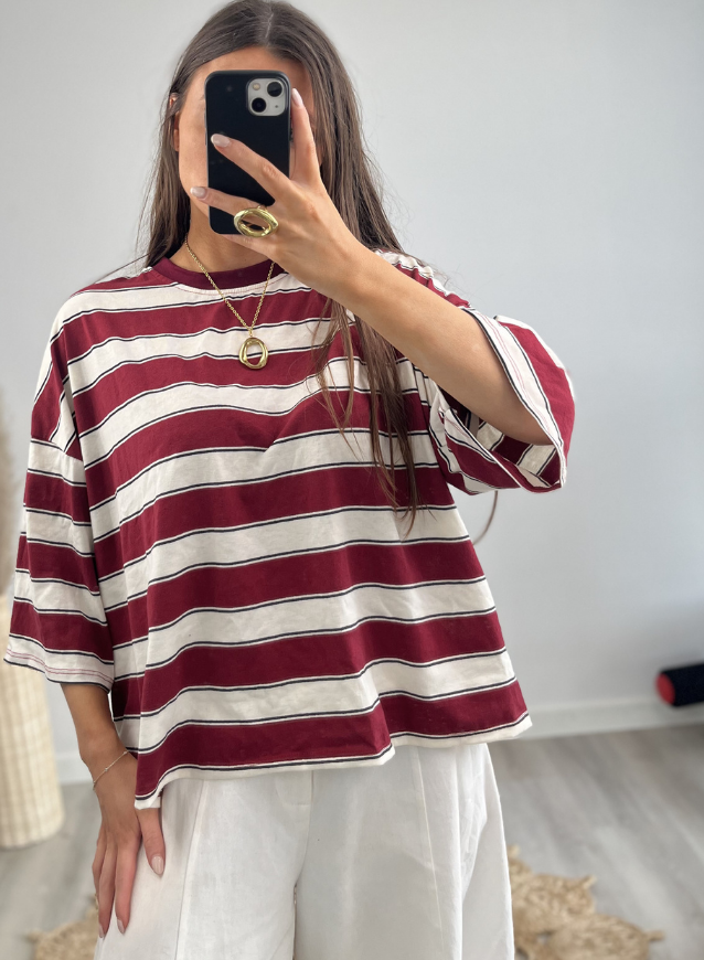 Striped Shirt Bordeaux
