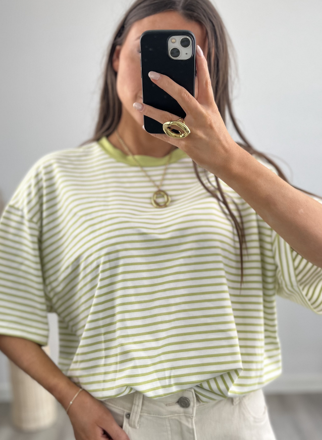 Striped Shirt Olive