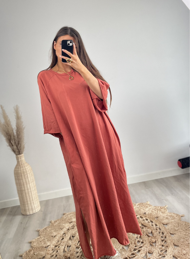 T-shirtkleedje Roest